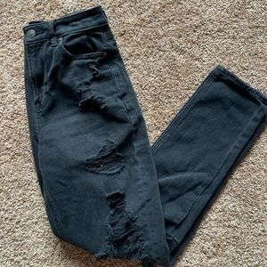American Eagle black mom jeans